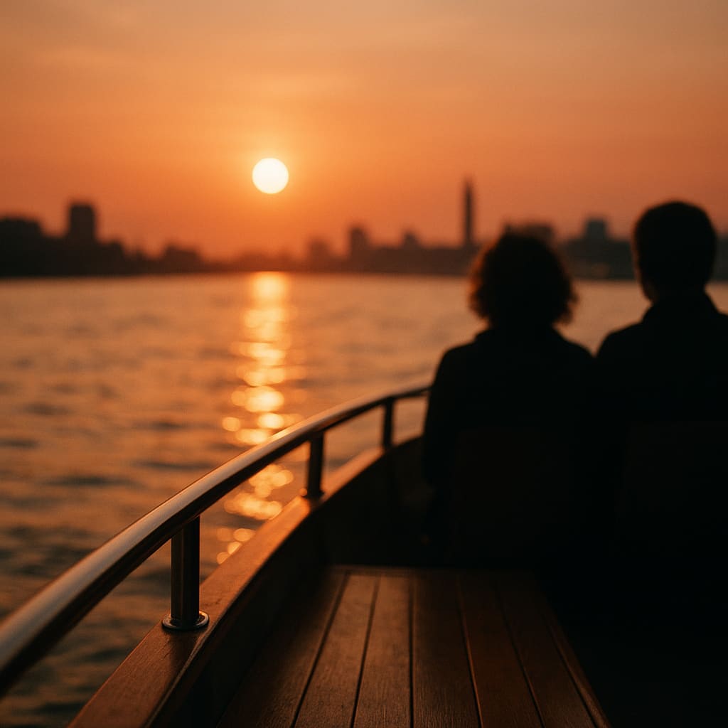 Večerní plavba při západu slunce